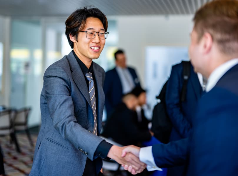 A student meeting a recruiter